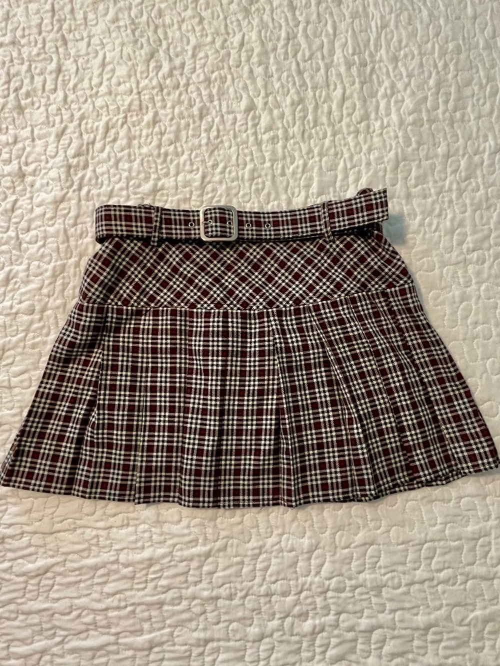 NWOT Evolutionary Pleated Plaid Skirt w/belt-Medium